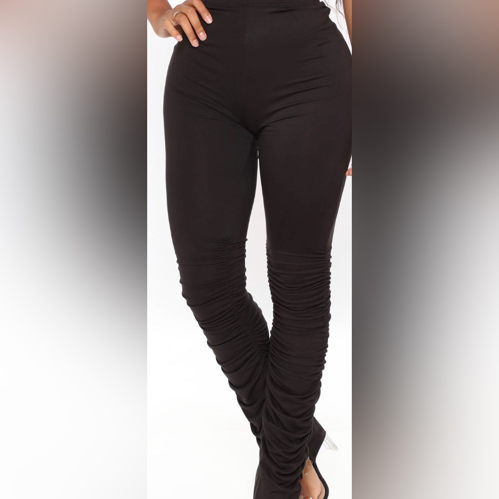 Black stacked leggings